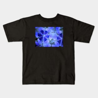 Kaleidoscope Royal Ocean Blue Flower Kids T-Shirt